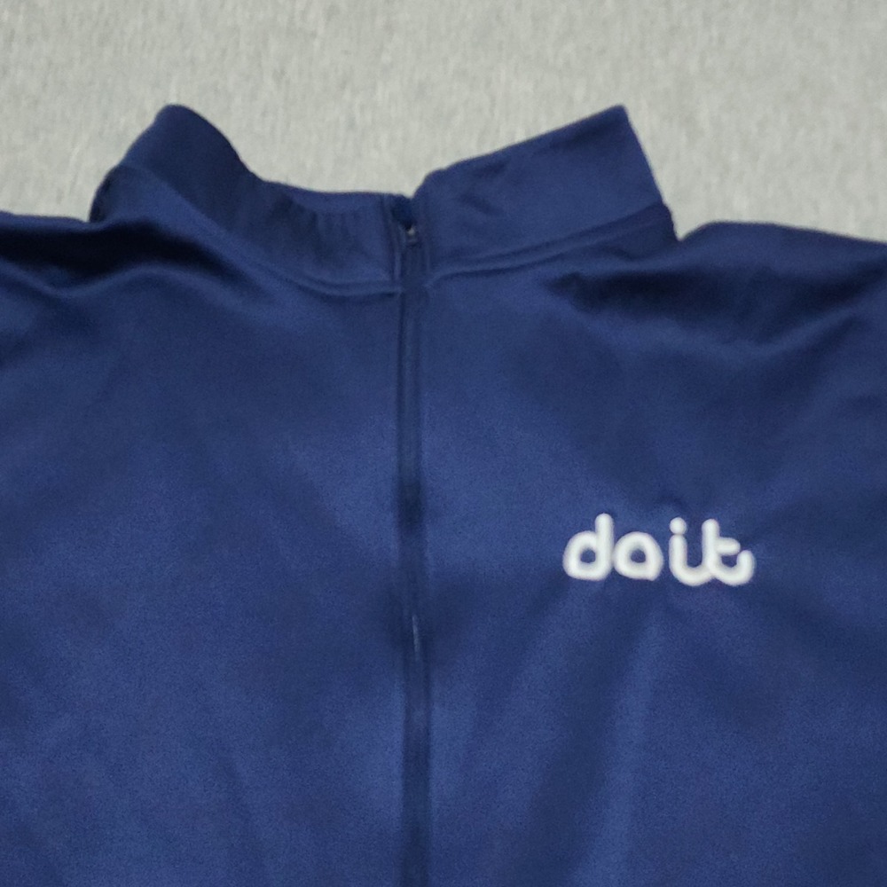 Nike Dri-FIT Men's XL Full Zip Track Jacket Blue Polyester Fleece Stand Collar